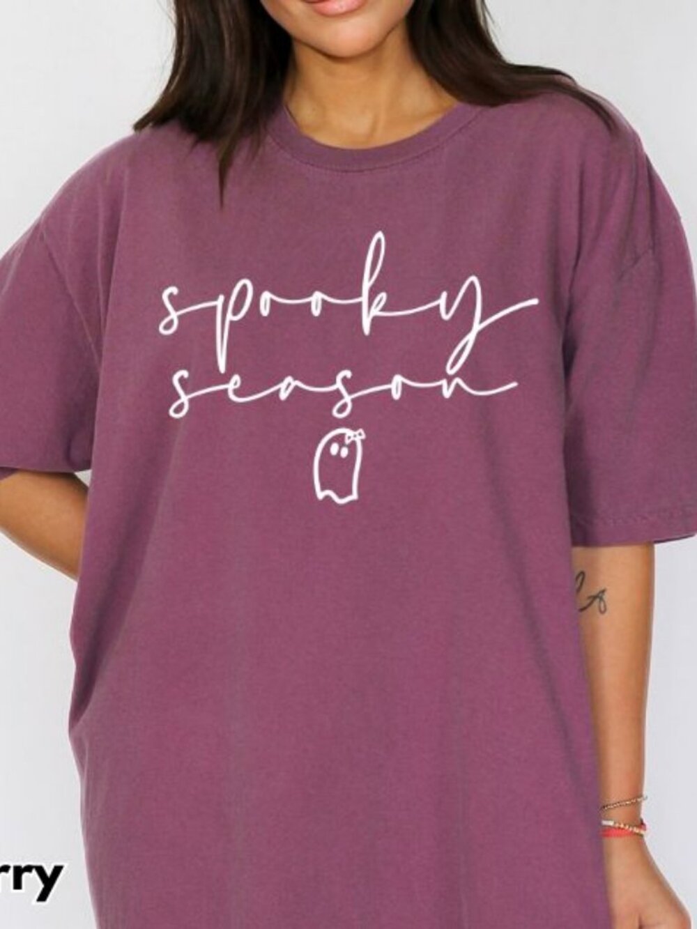 NEW Spooky Season Ghost T-Shirt Halloween Graphic Tee Spooky Fall Vibes Shirt